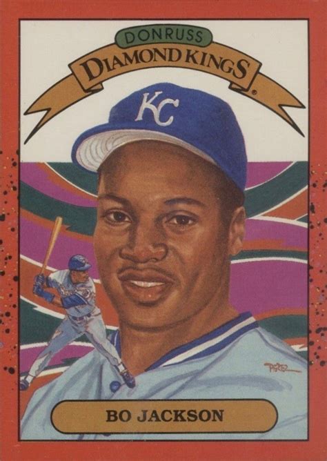 Slight wax staining is acceptable on the back of the card only. . 1990 donruss bo jackson diamond kings